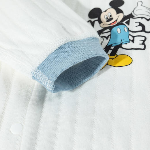 迪士尼2025秋季新款男宝前开连体衣纯棉竖条纹哈衣爬服男孩满月抱衣ZD3EL025 商品图11