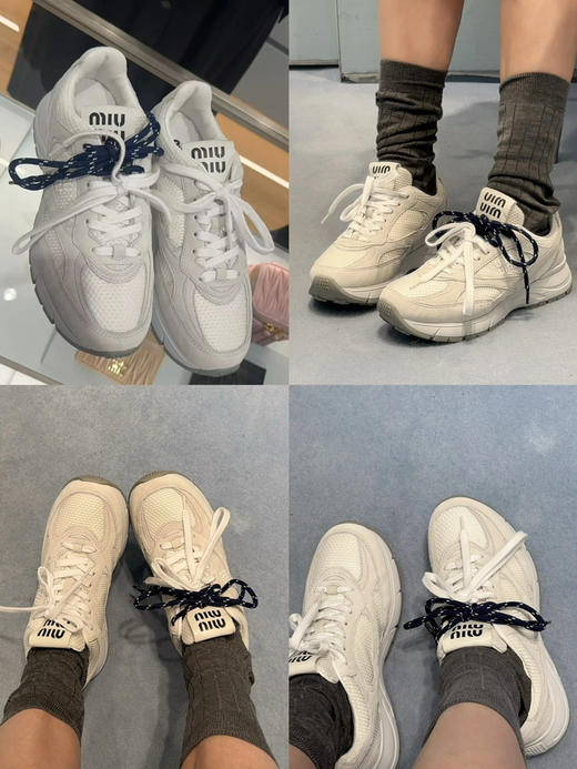 MIU-SH 530网面白色厚底运动鞋 商品图0
