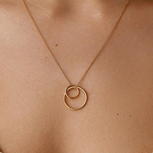 北京仓｜Agapee-SELINA-圆环 镶嵌 吊坠 项链［法国设计师］ 商品图0