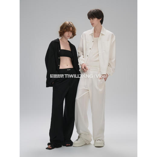 启世录TIWILLTANG“沁冷幻域”织感桑蚕丝透气抗皱羊毛修身背心男 商品图4