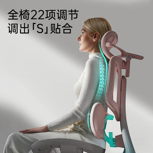 黑白调E3Pro 4代人体工学椅 电脑椅子办公椅电竞椅人工力学座椅樱花粉 商品图5