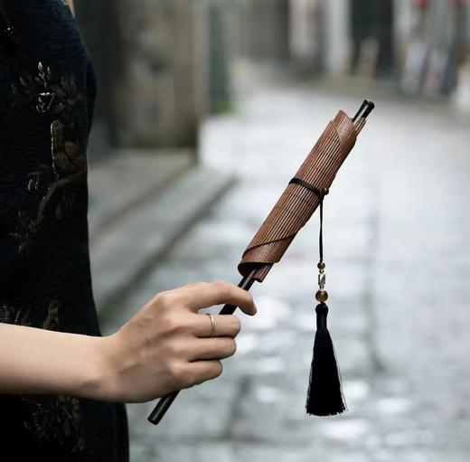 竹报平安 普陀山书院推荐手工竹扇 家居用品 商品图3