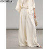 COCOBELLA[首发惠]棉麻风捏褶阔腿裤透气感遮阳休闲裤PA3038B 商品缩略图0