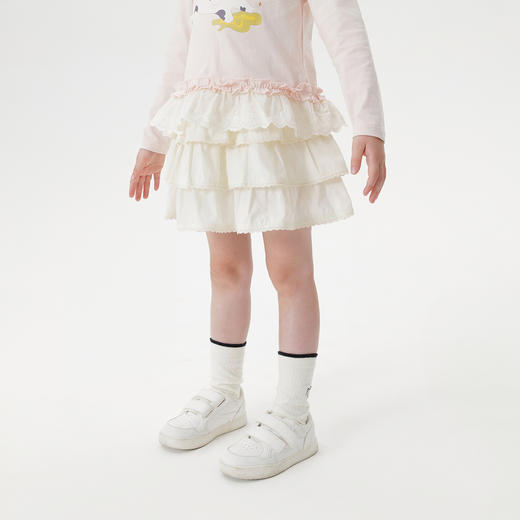 马克珍妮女童甜美花边蛋糕裙 宝宝纯棉短裙2025年秋装新款551657 商品图1