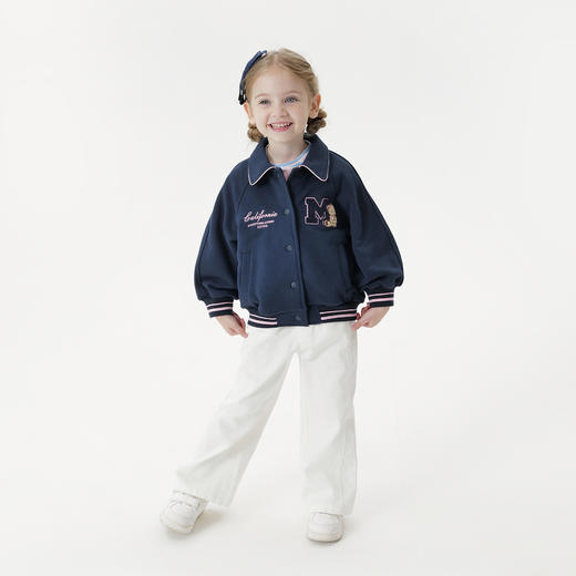 马克珍妮女童萌趣校园软糯外套宝宝卫衣夹克2025年秋装新款551185 商品图1