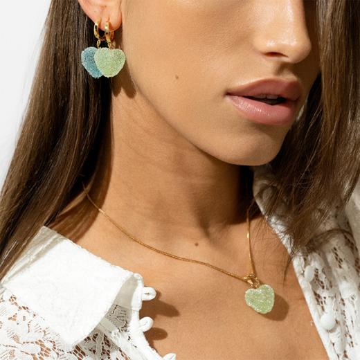 订购4周到｜CRYSTAL HAZE-Jelly Heart-classic-淡绿色爱心 吊坠［挪威设计师］ 商品图4