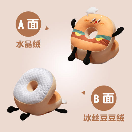 自然醒美食派对趣味冰豆豆双面午睡枕成人办公室午休抱枕小学生教室专用趴桌神器QYL 商品图6