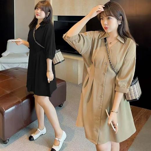 【诗铭洛可】2186连衣裙V领中裙衬衫裙B3-1 商品图4