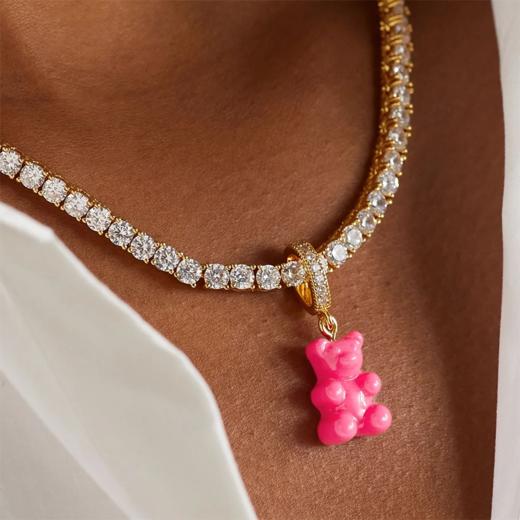 订购4周到｜CRYSTAL HAZE-Nostalgia Bear-pave-红色小熊 吊坠（金色环扣）［挪威设计师］ 商品图2