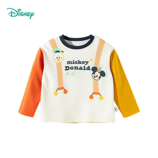 迪士尼宝宝男童长袖T恤纯棉上衣2025秋季新款儿童t恤打底衫秋装ZD3ES015* 商品图9