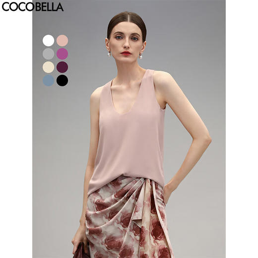 COCOBELLA[人手N件]双层吊带背心可外穿休闲上衣VT0023B-6 商品图0