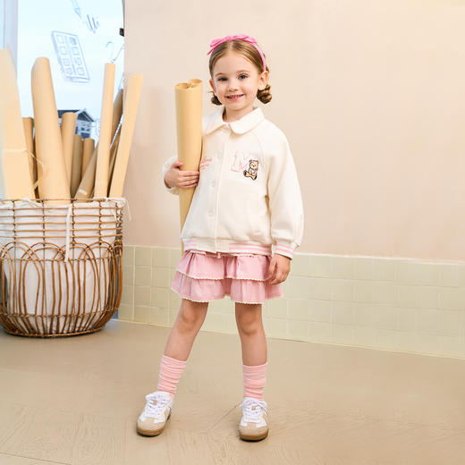 马克珍妮女童萌趣校园软糯外套宝宝卫衣夹克2025年秋装新款551185 商品图2