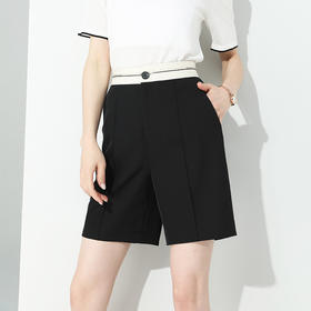 「自」全新升级【铂金会员146/天猫199/差价53】(81517)洛诗琳薄款西装五分裤2025夏季新款百搭时尚A字阔腿短裤女