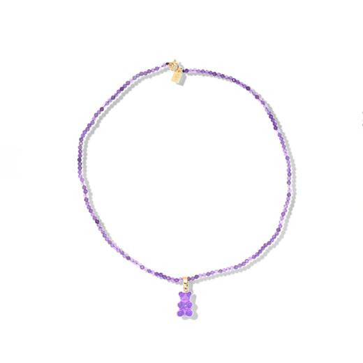 订购4周到｜CRYSTAL HAZE-Beaded Nostalgia Bear-紫色小熊 项链（金色环扣）［挪威设计师］ 商品图2