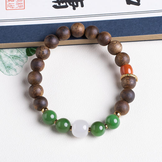 xy0444沉香+和田玉转运手串 商品图3