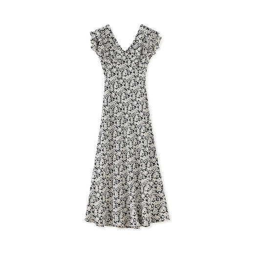 「高货wl」全新升级【铂金会员358/天猫479/差价121】(84636)洛诗琳法式清新浪漫小白花连衣裙2025夏季V领荷叶边裙子 商品图4