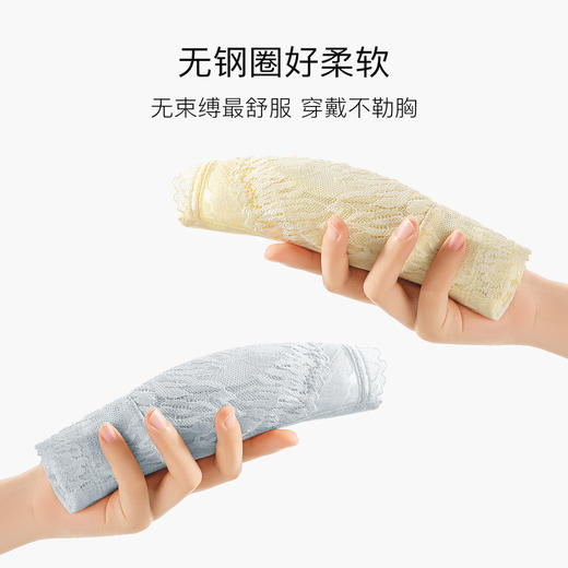 【大胸全包显小】超薄透气蕾丝调整型内衣女上托防垂收副乳文胸璀璨繁花 商品图7