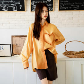 谜底大廓形衬衣2025秋季新款复古文艺渐变色中长款衬衫257MC7748