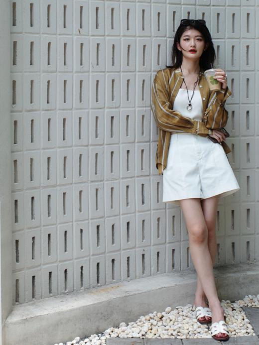 A字褶裥短裤 FCE2SOT198 商品图1