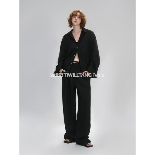 启世录TIWILLTANG“异境虚决”抗皱透气宽松慵懒异形长袖衬衫套装 商品图4