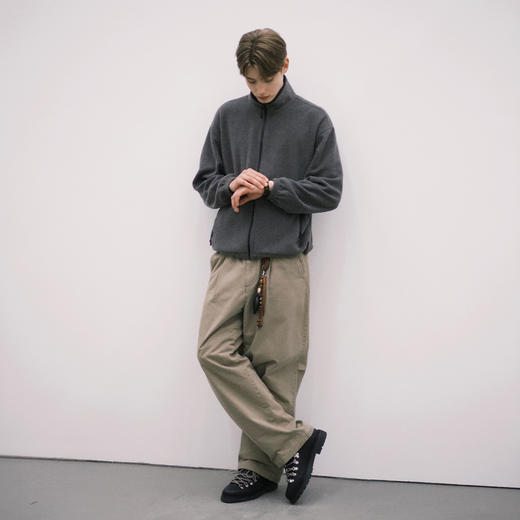 714street毛绒呢料针织开衫女秋冬新款夹克外套男老钱风miu系穿搭 商品图2