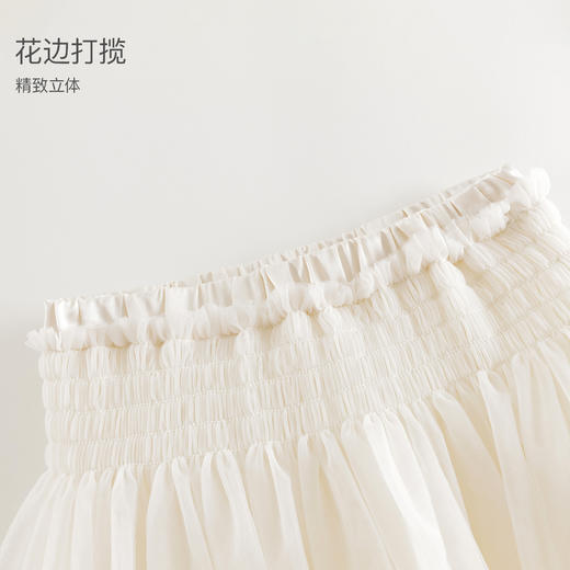 马克珍妮女童甜美蓬松褶皱网纱短裙儿童裙子2025年秋装新款551662 商品图4
