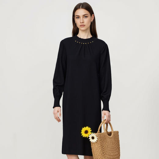 EITIE爱特爱冬季新款收腰显瘦针织连衣裙7601306 商品图4