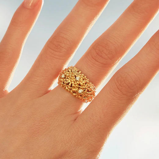 在途4周到｜Agapee-MELLONA-花朵 宝石 镶嵌 戒指［法国设计师］ 商品图0