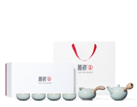 汝窑小坐侧把壶套装