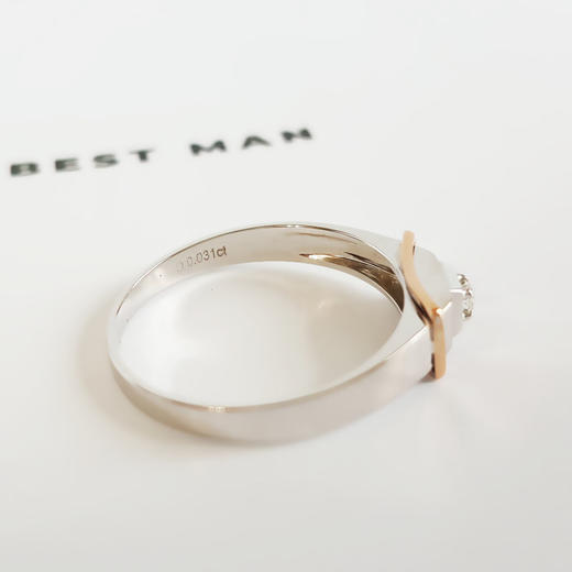 【天然正品】AU750双色金时尚经典款0.031克拉钻石戒指13号（戒圈可改）中性现售价：1580特价！260625NJM07 商品图7