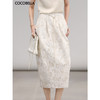 【限时秒杀】COCOBELLA新中式重工肌理浮雕提花半身裙国风棉麻通勤长裙HS0032 商品缩略图0