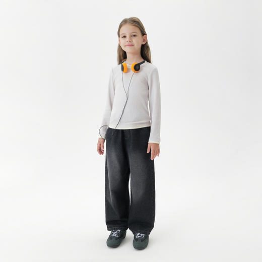 【云朵软弹】马克珍妮女童假两件针织T恤 儿童上衣秋装新款551212 商品图2