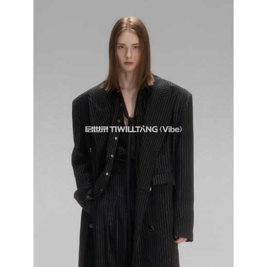 启世录TIWILLTANG“星烬拾光”低调奢雅混纺条纹领带男士 商品图2