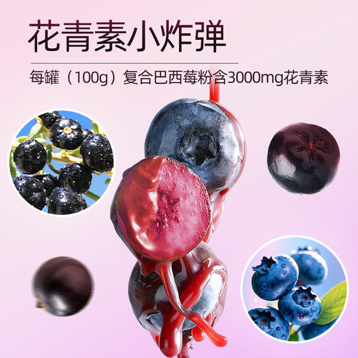 ⁵清仓99元4罐 冷水冲就是一杯花青素果汁 【NC复合巴西莓粉】3大莓果（巴西莓、不老莓、蓝莓）+亚麻籽粉+维生素C+益生菌100g/罐 效期27年4月 YY05-QTT-NC 商品图2