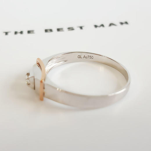 【天然正品】AU750双色金时尚经典款0.031克拉钻石戒指13号（戒圈可改）中性现售价：1580特价！260625NJM07 商品图6