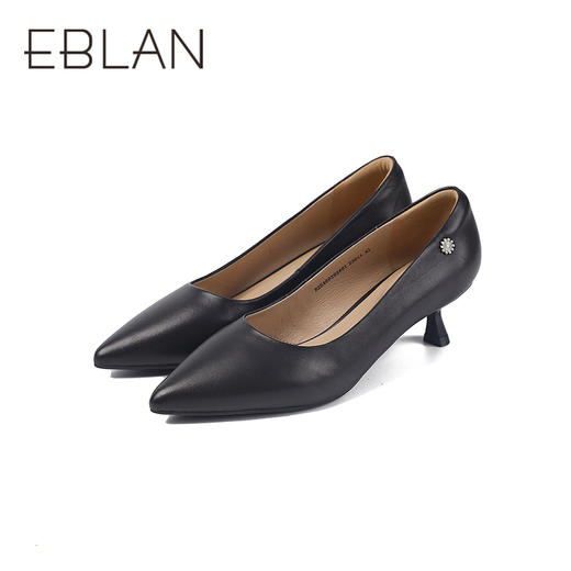 伊伴秋季极简素面高跟鞋舒适高度单鞋B25469202 商品图4