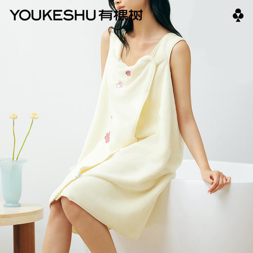 【新品上新】有棵树雪花绒抗菌防螨浴裙可穿式浴巾-J1001 商品图0