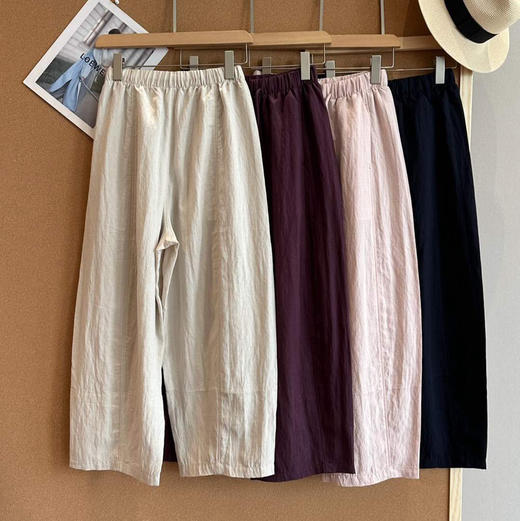 超好穿的天丝亚麻弯刀裤哈伦裤071406 商品图2
