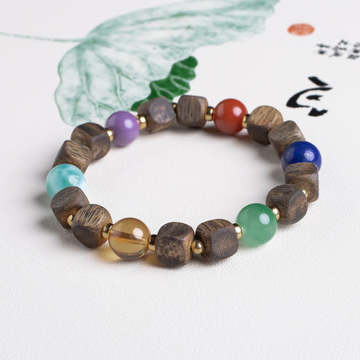 xy0445沉香+翡翠南红多宝手串 商品图3