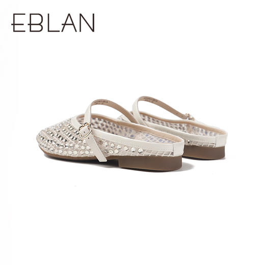 伊伴夏季网面烫钻透气网面低跟穆勒拖凉鞋B25236315 商品图3