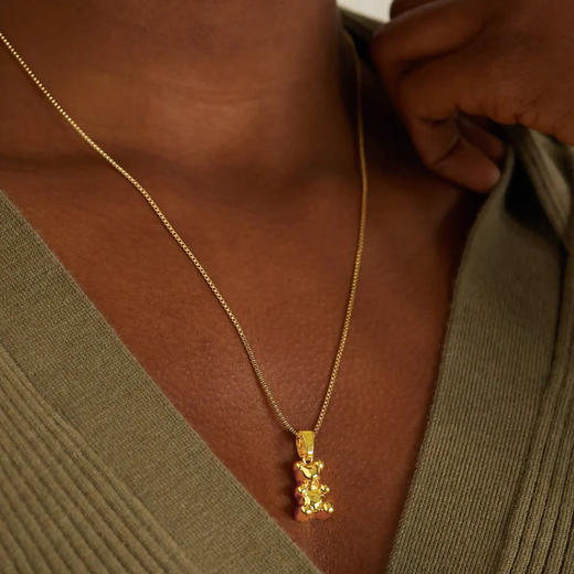 订购4周到｜CRYSTAL HAZE-Nostalgia Bear-classic-金色小熊 吊坠（金色环扣）［挪威设计师］ 商品图4