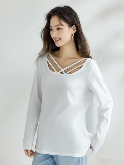 【诗铭洛可】W055前开叉上衣长袖T恤B9-1 商品图2