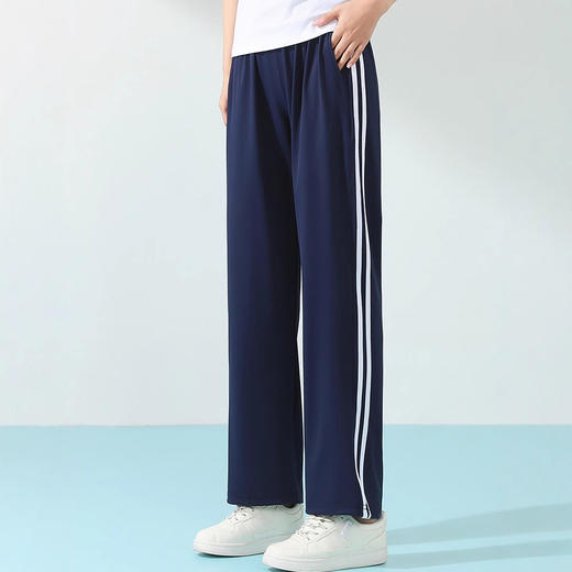 冰丝校裤！2025夏季直筒裤男女学生超薄长裤一道杠初中高中小学生速干裤！ 商品图2