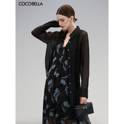 COCOBELLA莱赛尔金葱肌理衬衫女25春夏休闲遮阳开衫SR7069-3 商品图0