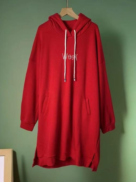 【诗铭洛可】0381加绒连帽中长卫衣裙A9-4 商品图2