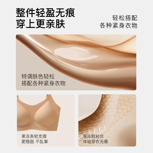 【隐形粉底液】内衣女无痕软支撑上托聚拢提拉防垂收副乳美背文胸梦与伊人 商品图4