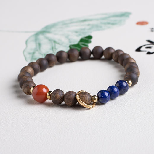 xy0446沉香+南红青金石手串 商品图3