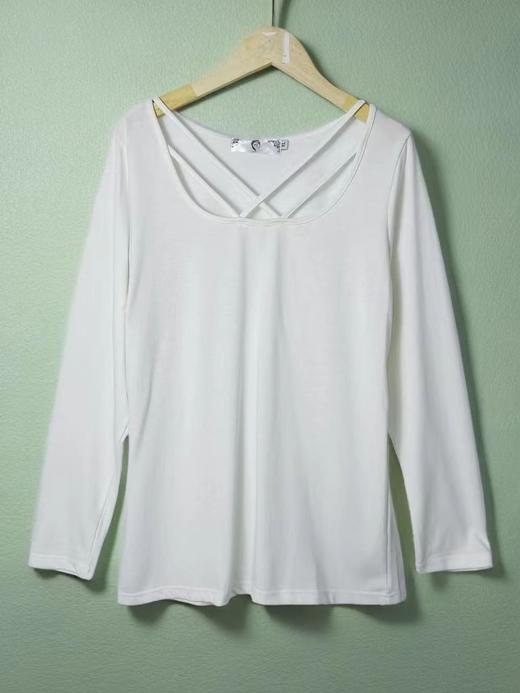 【诗铭洛可】W055前开叉上衣长袖T恤B9-1 商品图1