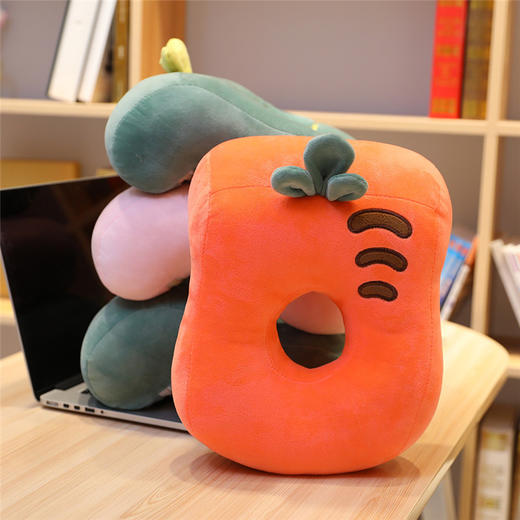 自然醒超柔水晶绒带孔PP棉午睡枕儿童午睡小学生桌上抱枕女生睡觉枕头QYL 商品图3