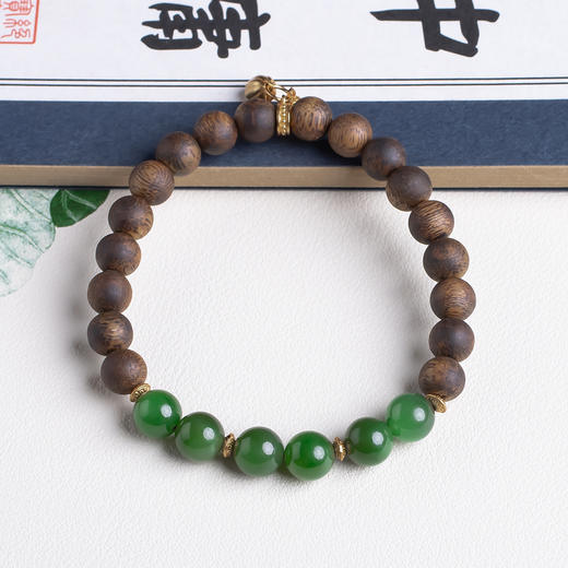xy0443沉香+碧玉莲蓬手串 商品图3